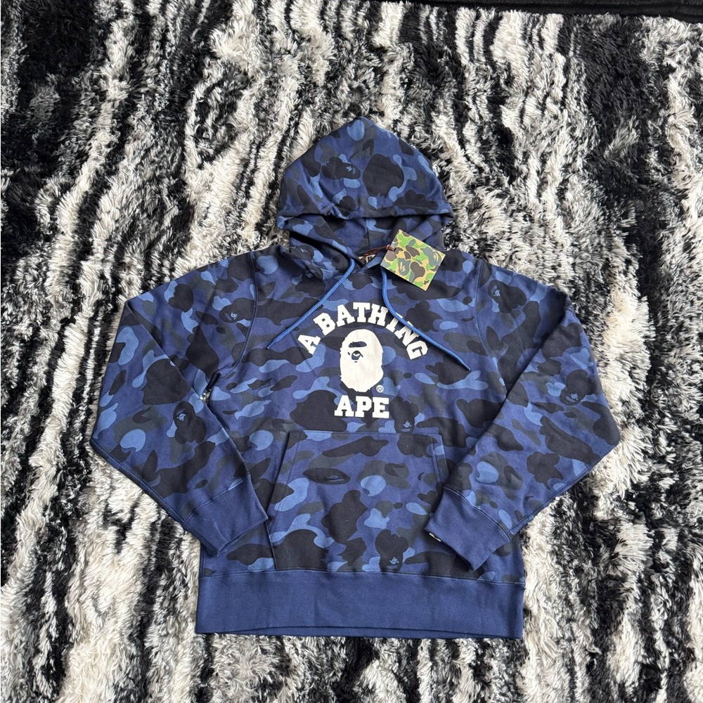 Bape Navy and Black Camo Hoodie